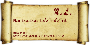 Maricsics Lóránt névjegykártya