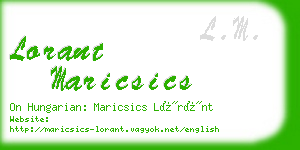 lorant maricsics business card